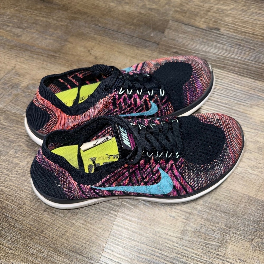 Nike Free 4.0 Flyknit Women's Size 7.5 Dark Obsidian Purple Blue 717076-405 - Picture 4 of 12